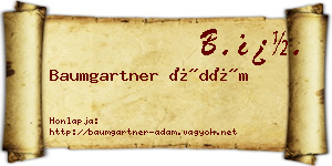 Baumgartner Ádám névjegykártya